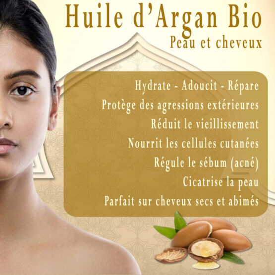 huile d'argan bio peau et cheveux